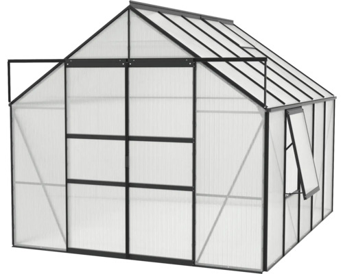 Skleník s polykarbonátovými doskami a hliníkovým rámom