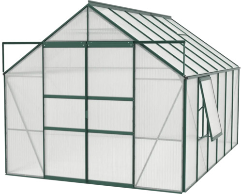 Skleník s polykarbonátovými doskami a rámom