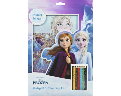 Omaľovánky Disney Frozen s postavičkami z filmu a pastelkami