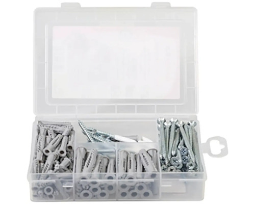 Sortimentný box so skrutkami a hmoždinkami