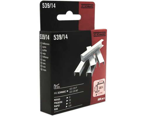 Spona 539/14 J.C.Schwarz, 600 ks Sponky J C Schwarz 539/14, 600 kusov, v balení
