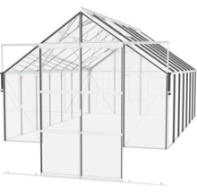 Skleník s priehľadnými stenami a strechou