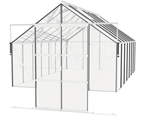 Skleník s priehľadnými stenami a strechou