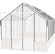 Skleník so sklenenou prednou stranou a rámom