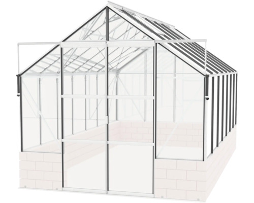 Skleník so sklenenou prednou stranou a rámom