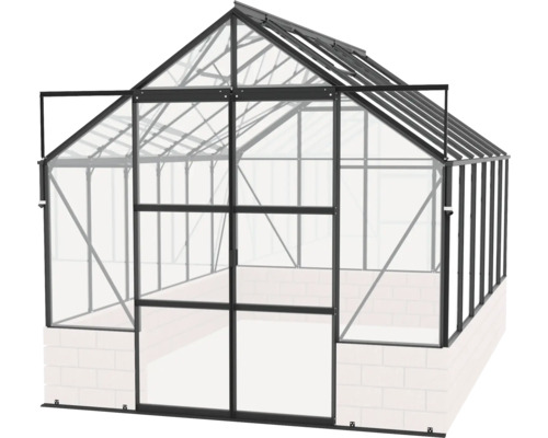 Skleník s otvorenými dverami do záhrady