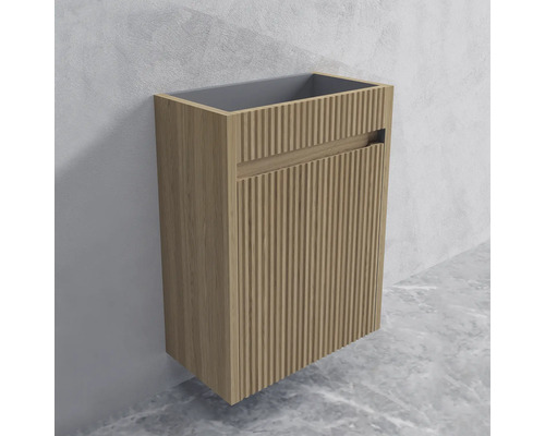 Skrinka pod umývadlo s vertikálne ryhovanou prednou stranou