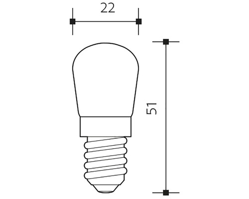 Rozmery žiarovky: šírka 22 mm, výška 51 mm
