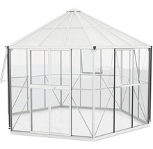 Skleník Vitavia Hera 9000 kombinácia skla a polykarbonátu 382x331 cm hliník vr. základového rámu