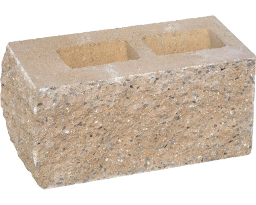 Plotová tvarovka Face Block 39,5 x 20 x 19 cm hnedá Betónový kameň s dvoma vybraniami