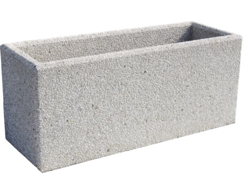 Kvetináč betónový Pileta 1 80 x 30 x 35 cm biely Obdĺžnikový betónový kvetináč