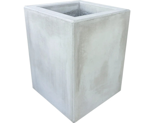 Kvetináč betónový Cube 70 x 70 x 90 cm hladký prírodný Štvorcový kvetináč z kameniny