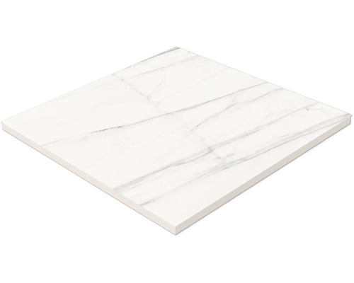Štvorcová biela podlahová dlaždica s mramorovaním