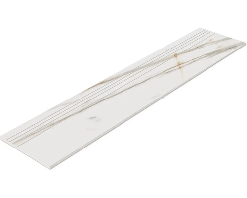 Biela dlaždica so vzhľadom mramoru a drážkami