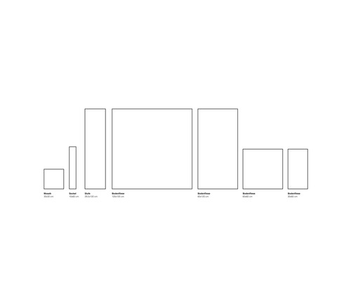 Rôzne veľkosti dlaždíc od mozaikových dlaždíc po dlažby.