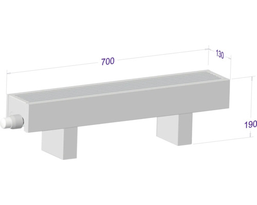 Radiátor s rozmermi 700, 130 a 190 milimetrov