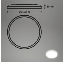 Technický nákres okrúhleho stropného svietidla s priemerom 240 mm a výškou 30 mm.