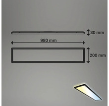 Rozmery stropného svietidla: 980 mm x 200 mm x 30 mm