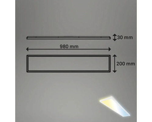 Technický nákres LED stropného svietidla s rozmermi
