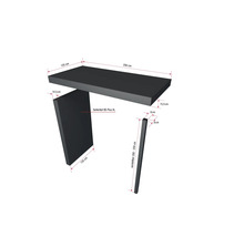 Rozmery umývadla s doskou, bočným panelom a nastaviteľnou podperou