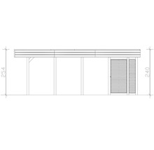 Technický nákres prístrešku pre auto s rozmermi 254 x 240 centimetrov.