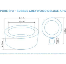 Rozmery vírivky Pure Spa Bubble Greywood Deluxe AP 6