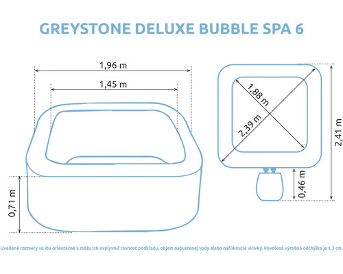 Rozmery Greystone Deluxe Bubble Spa 6