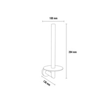 Technický nákres držiaka toaletného papiera s rozmermi 100 mm, 284 mm a 136 mm.