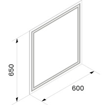 Zrkadlo do kúpeľne s osvetlením Cordia DOUBLE LINE s ochranou proti zahmlievaniu 65 x 60 cm IP 44