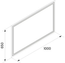 Zrkadlo do kúpeľne s osvetlením Cordia DOUBLE LINE s ochranou proti zahmlievaniu 65 x 100 cm IP 44