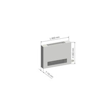 Konvektor radiátora s rozmermi 600 mm dĺžka, 450 mm výška a 115 mm hĺbka.