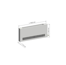 Obrázok radiátora s rozmermi 1000 mm dĺžka, 450 mm výška a 115 mm hĺbka.
