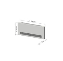 Podlahový konvektor s rozmermi dĺžka 1000 mm, výška 450 mm a hĺbka 115 mm