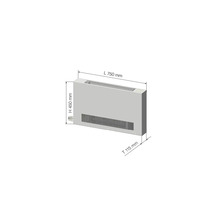 Konvektorový radiátor s rozmermi 750 mm dĺžka, 450 mm výška a 115 mm hĺbka