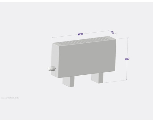 Radiátor s rozmermi 600 x 400 x 130 milimetrov