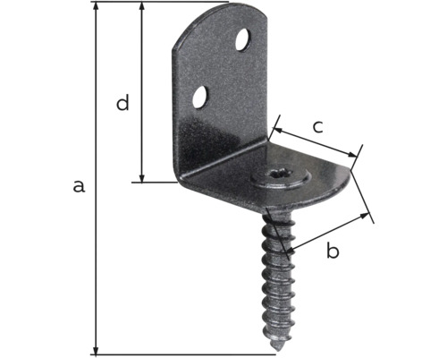 Rohový spoj s vrutom a rozmermi