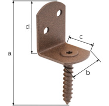 Rohový spoj s vrutom na upevnenie drevených konštrukcií