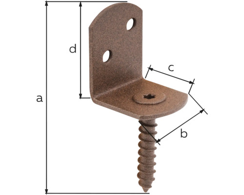 Rohový spoj s vrutom na upevnenie drevených konštrukcií