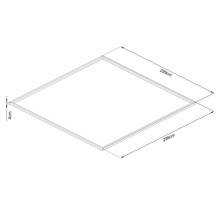 Ilustrácia rámu s rozmermi 299 x 299 centimetrov s hrúbkou 4 centimetre
