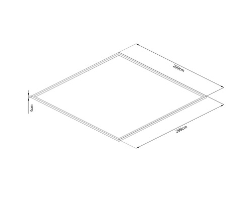 Ilustrácia rámu s rozmermi 299 x 299 centimetrov s hrúbkou 4 centimetre
