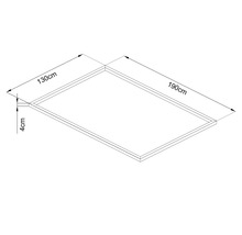 Technický nákres rámu s rozmermi 130 x 190 centimetrov a šírkou rámu 4 centimetre