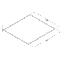 Technický nákres rámu s rozmermi 210 cm x 230 cm a hrúbkou rámu 4 cm.