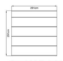 Technický nákres skrine s rozmermi 291 cm x 291 cm