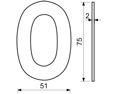 Technický nákres písmena O s rozmermi