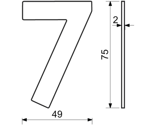 Technický nákres čísla domu 7 s rozmermi