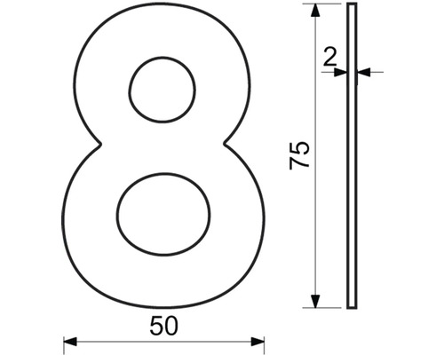 Technický nákres čísla domu 8 s rozmermi