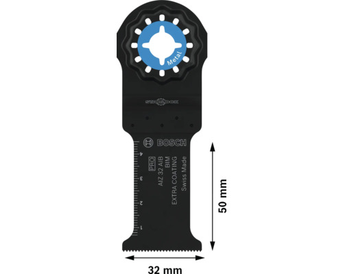 Ponorný pílový list Bosch so systémom upínania Starlock, AIZ 32 AIB, BIM, vhodný na kov, s dĺžkou 50 mm a šírkou 32 mm