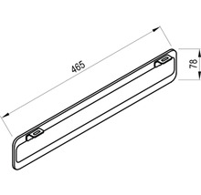 Technický výkres LED svietidla s rozmermi 465 a 78.