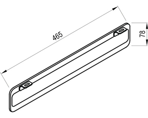 Technický výkres LED svietidla s rozmermi 465 a 78.