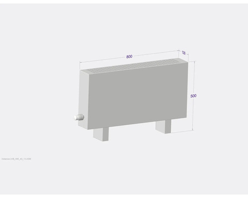 Radiátor s rozmermi 800 x 500 x 130 mm